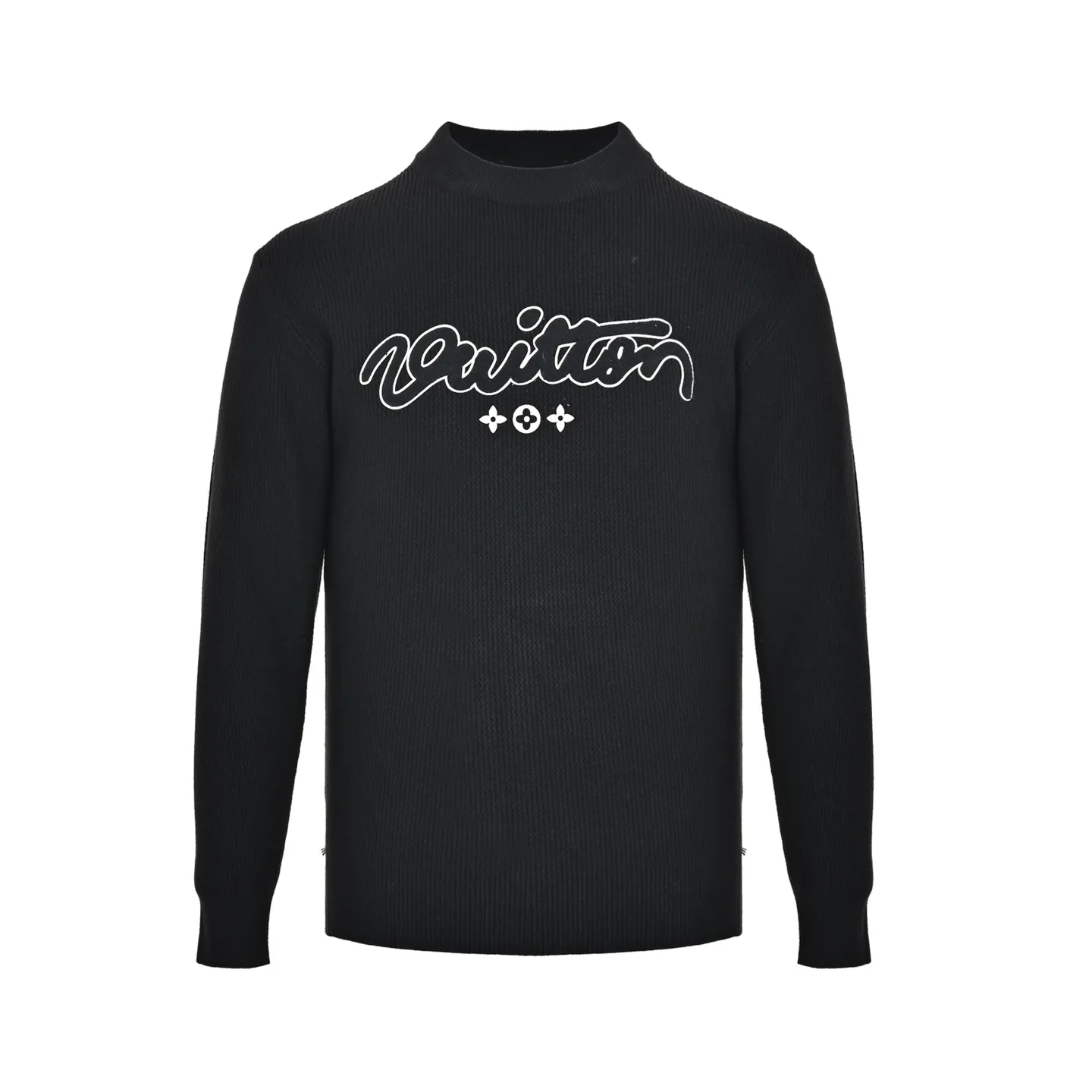 Louis Vuitton/Louis Vuitton signature flocked letter crew neck sweater